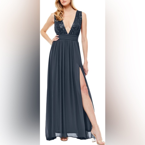 NWT Love By Design Daphne Sequin Top V-Plunge Maxi Dress. XL - Picture 5 of 5